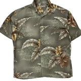 Hollis River Floral Hawaiian Shirt - Large Grey Cotton