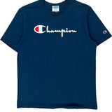 Reverse Weave Champion T-Shirt - Large Blue Cotton
