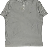 Polo By Ralph Lauren Striped Polo Shirt - Large Black & White Cotton