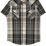 Levis Checked Short Sleeve Shirt - Large Gray Cotton