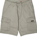 Relaxed Fit Wrangler Cargo Shorts - 32W 10L Beige Cotton