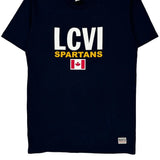 Spartans Roots Athletics Single Stitch T-Shirt - Medium Navy Cotton