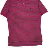 Polo By Ralph Lauren Striped Polo Shirt - Medium Pink Cotton