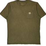 Carhartt T-Shirt - Large Green Cotton