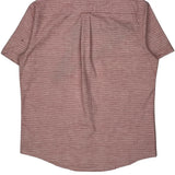 Tommy Hilfiger Striped Short Sleeve Shirt - Large Red Cotton