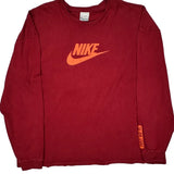 Nike Long Sleeve T-Shirt - 2XL Red Cotton