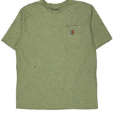 Carhartt T-Shirt - Large Green Cotton