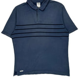 Nike Striped Polo Shirt - Medium Blue Polyester