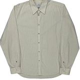 Armani Exchange Striped Shirt - Large Beige Cotton Blend