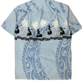 Pacific Legend Apparel Graphic Hawaiian Shirt - Small Blue Cotton