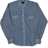 Wrangler Checked Shirt - Medium Blue Cotton