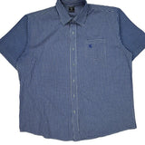 Avirex Checked Short Sleeve Shirt - 2XL Blue Cotton Blend