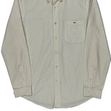 Lacoste Striped Shirt - Medium Cream Cotton