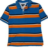 Tommy Hilfiger Striped Polo Shirt - Medium Blue Cotton