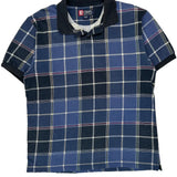 Chaps Ralph Lauren Checked Polo Shirt - Large Blue Cotton