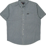 Chaps Ralph Lauren Checked Short Sleeve Shirt - Large Blue Cotton