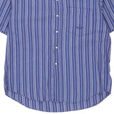 Trussardi Jeans Striped Short Sleeve Shirt - Large Blue Cotton
