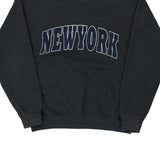 New York Jerzees Graphic Sweatshirt - Medium Grey Cotton Blend