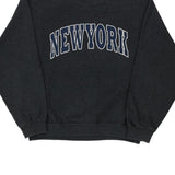 New York Jerzees Graphic Sweatshirt - Medium Grey Cotton Blend