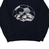 Gildan Graphic Sweatshirt - Small Navy Cotton Blend