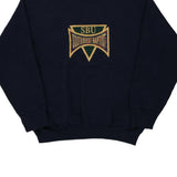 Made in USA Southwest Baptist Sports Pages Embroidered Sweatshirt - Large Navy Cotton Blend