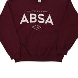 ABSA Texas Gildan College Sweatshirt - Large Burgundy Cotton Blend
