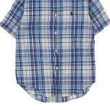 Age 5 Ralph Lauren Checked Short Sleeve Shirt - Small Blue Cotton