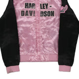 Age 10-12 Harley Davidson Spellout Bomber Jacket - Medium Pink Polyester