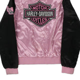 Age 10-12 Harley Davidson Spellout Bomber Jacket - Medium Pink Polyester