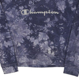 Reverse Weave Age 12-13 Champion Tie-Dye Sweatshirt - Small Blue Cotton