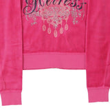 Heiress Age 8 Juicy Graphic Velour Track Jacket - Small Pink Cotton Blend