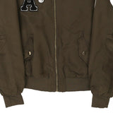 Age 11-12 H&M Embroidered Bomber Jacket - Medium Khaki Polyester Blend