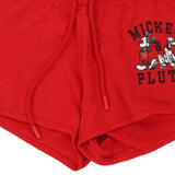 Age 12-14 Mickey Pluto Disney Graphic Sport Shorts - XS Red Cotton Blend