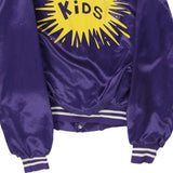 Age 13-14 Auburn Graphic Baseball Jacket - Small Purple Polyester