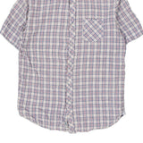 Rifle Checked Short Sleeve Shirt - Large White Cotton