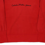 Calvin Klein Jeans Spellout Sweatshirt - Small Red Cotton