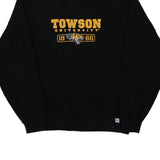 Towson University Russell Athletic College Sweatshirt - Medium Black Cotton Blend