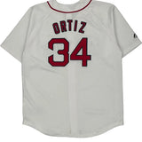 Red Sox Majestic Graphic Football Jersey - Large White Polyester