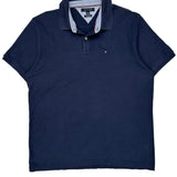 Custom Fit Tommy Hilfiger Polo Shirt - XL Navy Cotton Blend