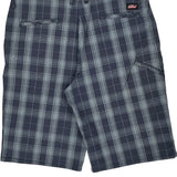 Dickies Checked Shorts - 36W 10L Blue Cotton