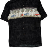 Batik Bay Graphic Hawaiian Shirt - Small Black Viscose