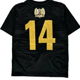 Ac Brea, Age 9-10 Adidas Striped Football Shirt - Medium Black Polyester