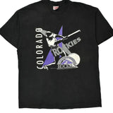 Colorado Rockies Hanes Single Stitch T-Shirt - 2XL Black Cotton
