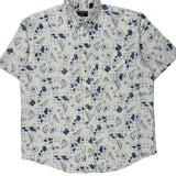 Trader Bay Floral Hawaiian Shirt - Large Blue Cotton