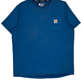 Carhartt T-Shirt - Large Blue Cotton