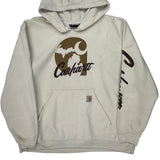 Carhartt Spellout Hoodie - 2XL Cream Cotton