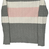 Tommy Hilfiger Striped Jumper - Large Grey Cotton