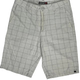 Quiksilver Checked Chino Shorts - 30W 10L White Cotton