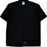 Dickies Short Sleeve Shirt - Large Black Polyester Blend
