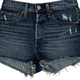 Levis Denim Shorts - 27W UK 8 Dark Wash Cotton